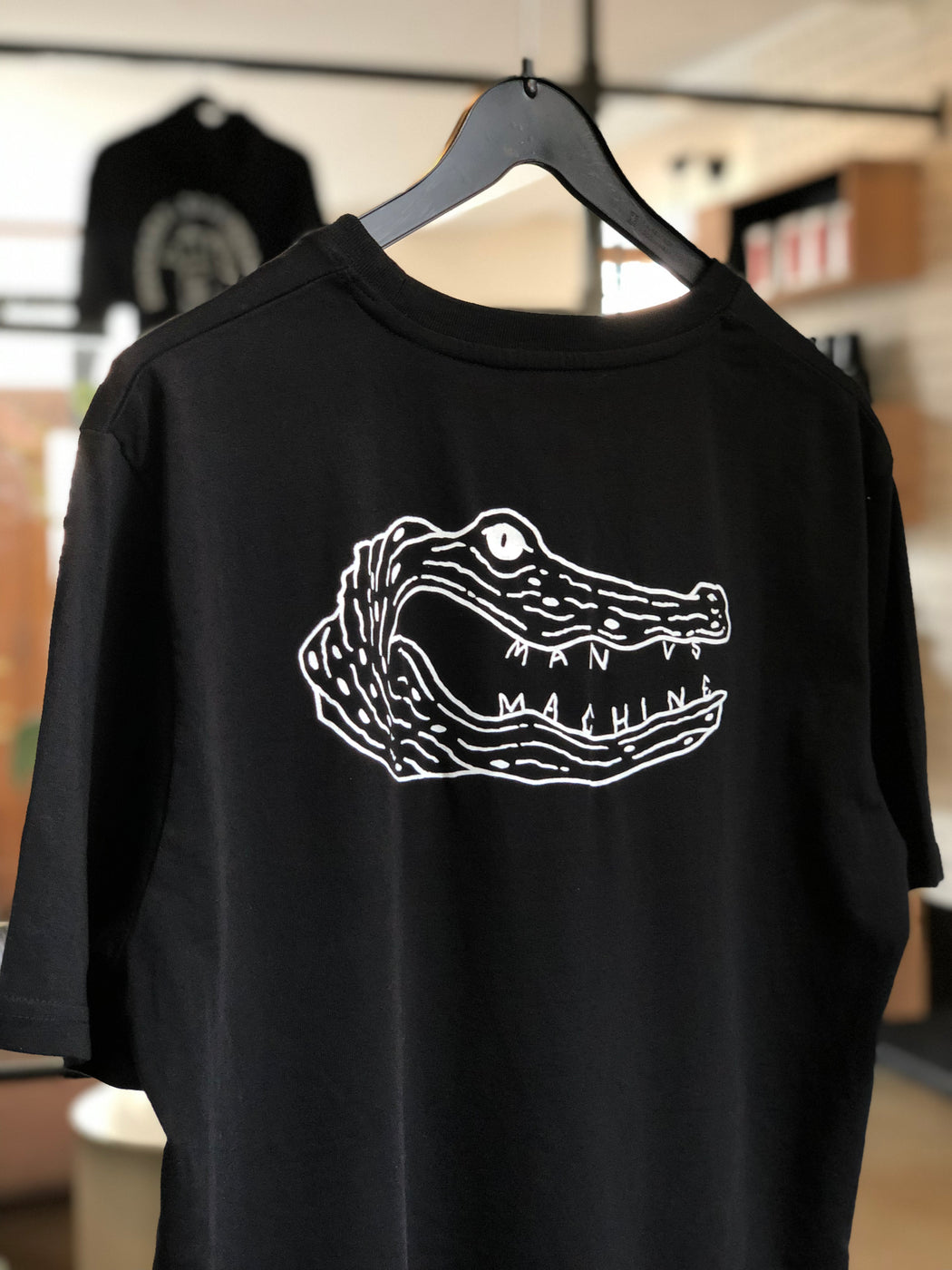 MAN VS MACHINE X STANLEY STELLA T-Shirt "BACKPRINT CROCODILE" BLACK