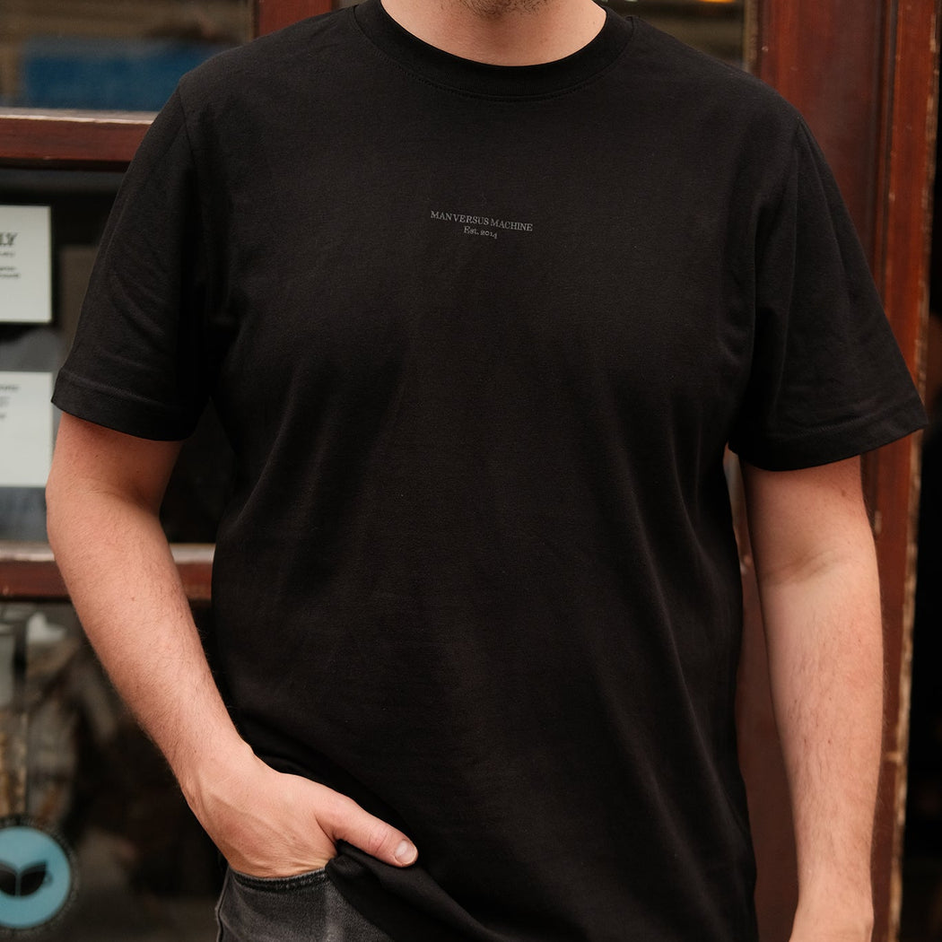 NEW MAN VS MACHINE X STANLEY STELLA T-Shirt "BACKPRINT MVSM" BLACK