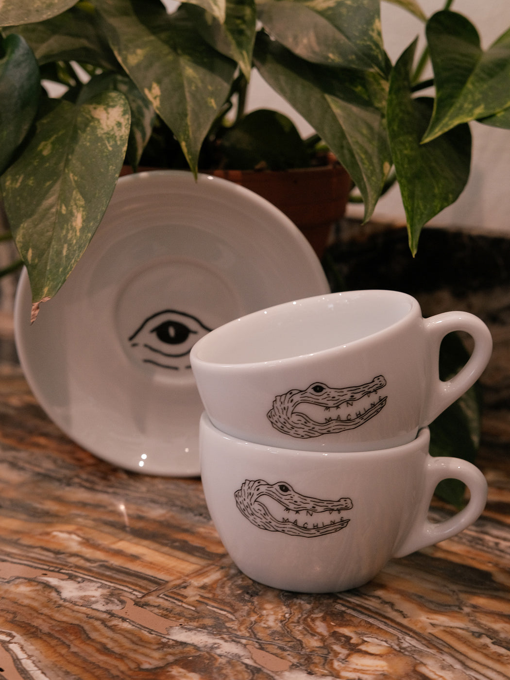 MVSM CROCODILE LOGO CAPPUCCINO CUP
