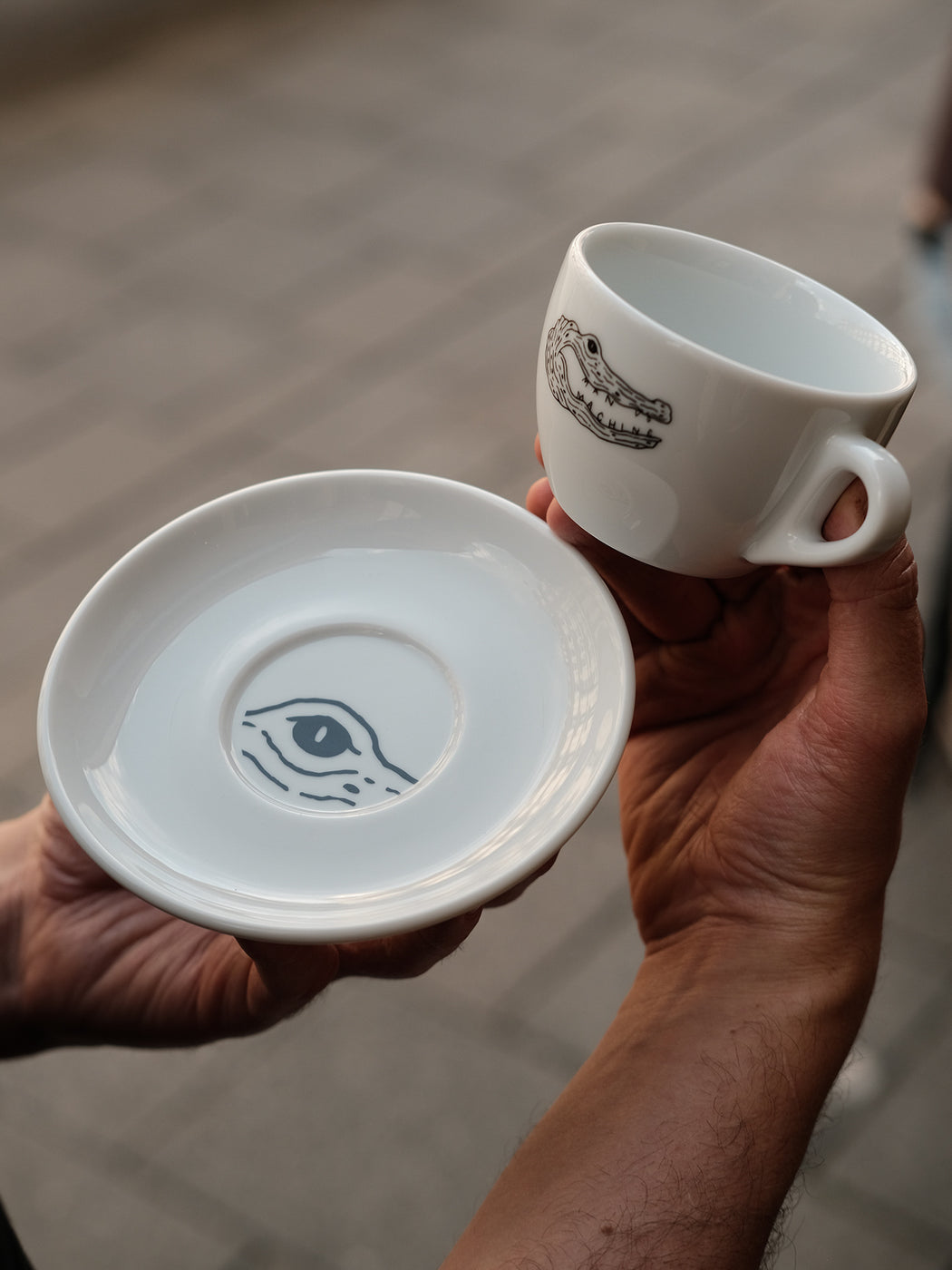 MVSM CROCODILE LOGO CAPPUCCINO CUP