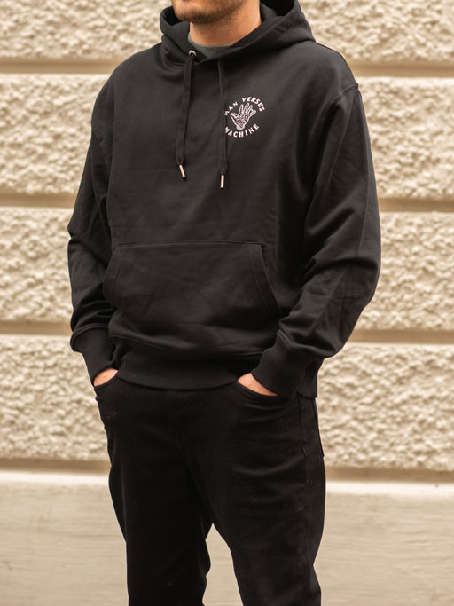 MAN VS MACHINE X STANLEY STELLA HOODIE "BACKPRINT CROCODILE" - BLACK