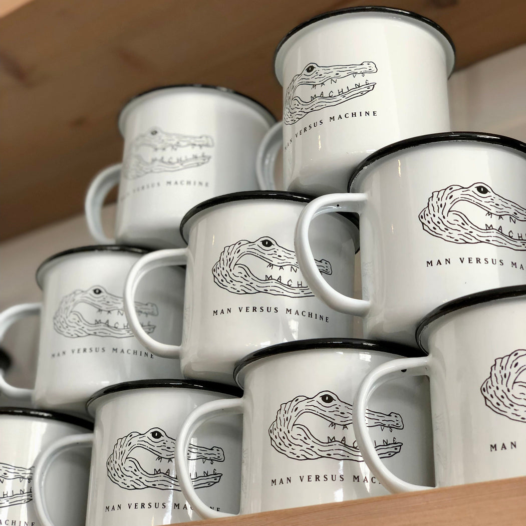 MVSM CROCODILE LOGO ENAMEL CUP WHITE